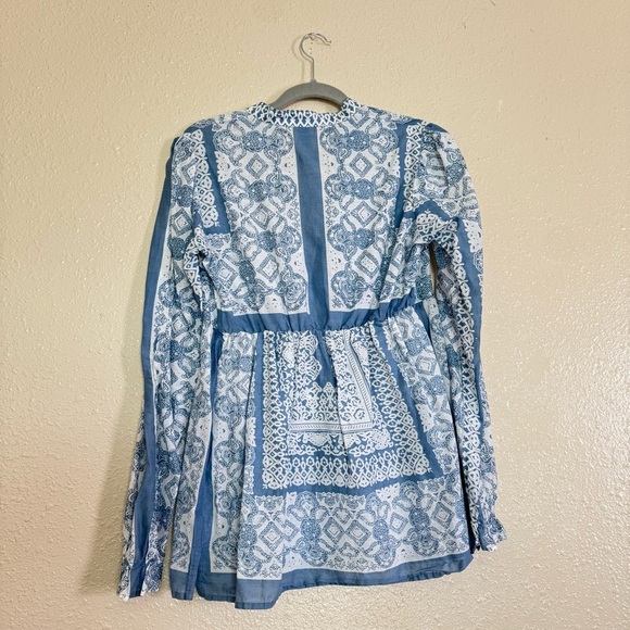 Prana Vintage Bohemian Blue Blouse - Picture 2 of 6